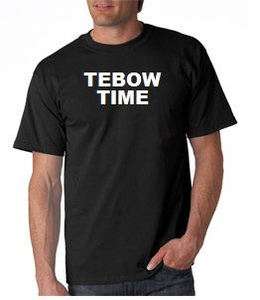 TEBOW TIME FOOTBALL FUNNY T SHIRT 9 COLORS AVAILABLE IN 3 PRINT COLORS 