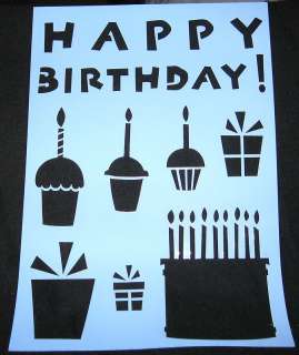 CUPCAKE STENCIL CUPCAKES HAPPY BIRTHDAY CAKE GIFTS NEW  