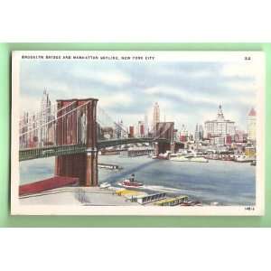  PostcardBrooklyn Bridge New York City Skyline: Everything 