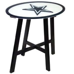  Dallas Cowboys Wooden Pub Table With Glass Top: Sports 