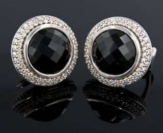 David Yurman Black Onyx and Diamond Earrings  