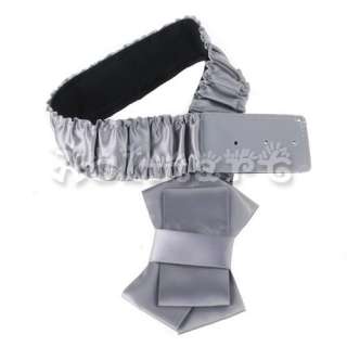 Girl Dress Satin Wide Belt Elastic Waist Band Bow Tie  