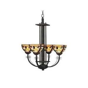 Landmark 514 TBH Totem Collection Stained Glass 4 light Chandelier in 