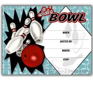  Retro 50s Bowling Party Invitations Health & Personal 