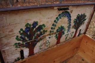Early Painted Eastern European Immigrant Blanket Chest  