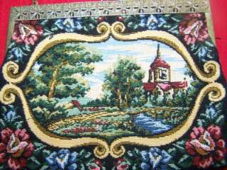   Ladies WALBAEG PETIT POINT PURSE Tapestry Handbag GOLD TRIM 8  