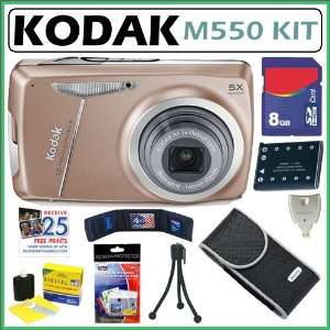   Angle Optical Zoom and 2.7 Inch LCD in Tan + 8GB Accessory Kit Camera