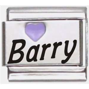  Barry Purple Heart Laser Name Italian Charm Link Jewelry