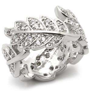   DESIGNER INSPIRED CZ RING   Leaf Design CZ Band/Ring Size 5 Jewelry