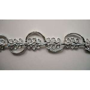  Metallic Silver Loop and Scallop Flat Trim By The Yard 