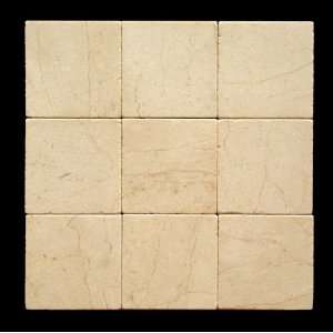  Crema Marfil 4X4 Marble Tumbled Tile: Home Improvement
