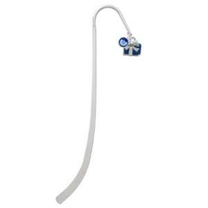   Plated Charm Bookmark with Sapphire Swarovski Drop: Office Products