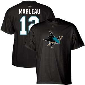   Sharks #12 Patrick Marleau Black Net Number T shirt: Sports & Outdoors