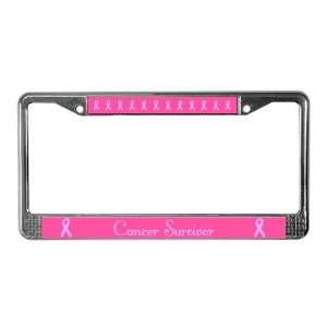  Pink Cancer Survivor Breast cancer License Plate Frame by 