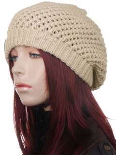 KH924 Classic Knitted Ladies Beanie Ski Khaki Hats Cap  