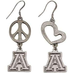    Arizona Wildcats Pewter Peace, Love Earrings: Sports & Outdoors