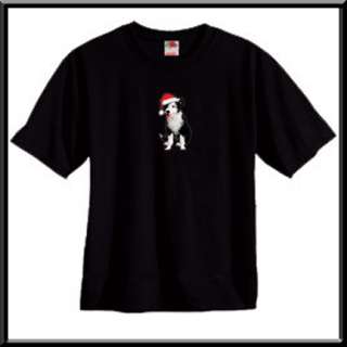 Santa Claus Border Collie T Shirt Size S,M,L,XL,2X,3X  