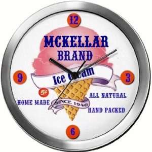 MCKELLAR 14 Inch Ice Cream Metal Clock Quartz Movement:  