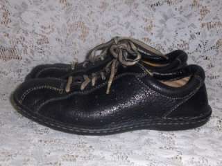 Womens Black Leather BORN Lace Up Shoes 40.5/9  