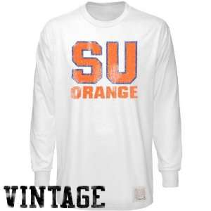 NCAA Original Retro Brand Syracuse Orange White Vintage Throwback Team 