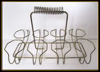 50s Set of 8 Swanky Swig Glasses in Metal Rack Carrier  