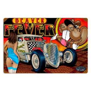   Fever Automotive Vintage Metal Sign   Garage Art Signs: Home & Kitchen