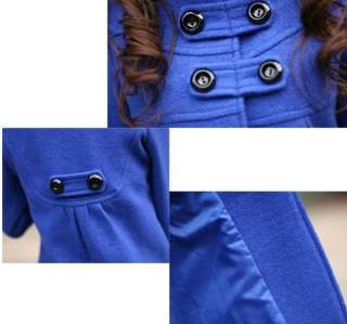 New Womens Korean Fashion Fit Slim Woolen Collar Jacket Coat 4 Colors 