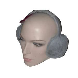  grey FLUFFY EAR MUFFS.one size.warmth