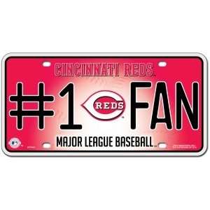  Cincinnati Reds #1 Fan License Plate: Sports & Outdoors