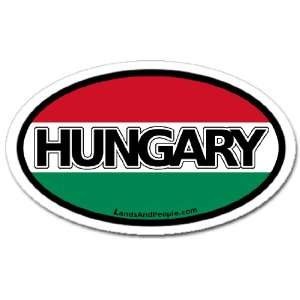  Hungary and Hungarian Flag Car Bumper Sticker Decal Oval 