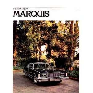    1978 MERCURY MARQUIS Sales Brochure Literature Book: Automotive