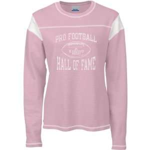  Pro Football Hall of Fame Womens Long Sleeve Pink Waffle T Shirt 