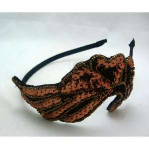  Swirly Brown Sequin Headband Beauty