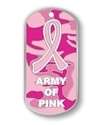 breast cancer ribbon dog tag army of pink camo pin