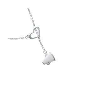  Small White Megaphone Heart Lariat Charm Necklace Arts 