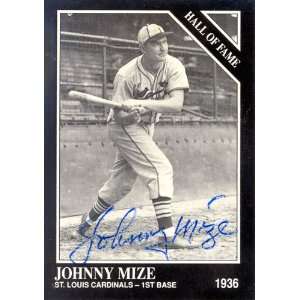  Johnny Mize Autograph/Signed 1991 TSN Card: Sports 