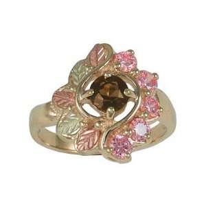   and Pink Cubic Zirconia Black Hills Gold Ring   Ring Size 6: Jewelry