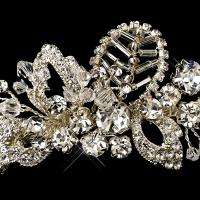 Vintage Styled Silver Crystal Headpiece Tiara  