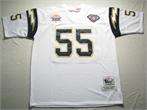   #55 Junior Seau 75th Throwback Sewn Jersey White w/ Super bowl patch