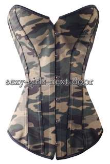 Green Nylon CORSET Camouflage Bustier Super COOL 3XL  