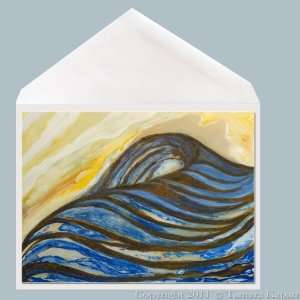  Greeting Card Surf Art titled Rolling Thunder by Tamara 