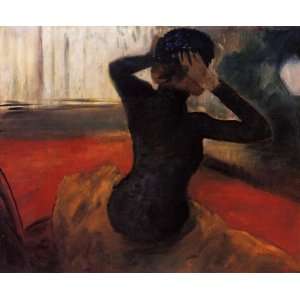  Oil Painting: Woman Trying on a Hat: Edgar Degas Hand Painted 