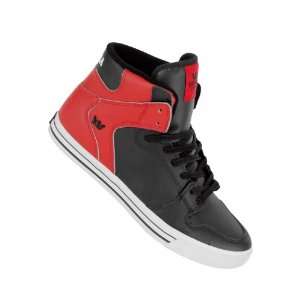  Supra Vaider Black & Red Leather Shoe