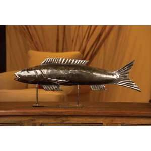 Iron Long Fish Sculpture on Stand:  Home & Kitchen