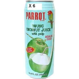 Parrot Young Coconut Juice with Pulp Grocery & Gourmet Food