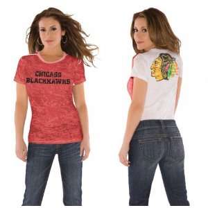  Chicago Blackhawks Womens Superfan Burnout Tee from Touch 