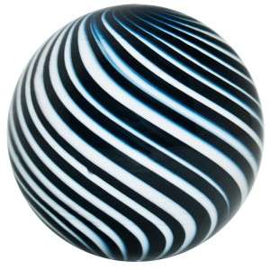 Glass Marble ~ Geoffrey Beetem ~ Black & White Clambroth Marble 