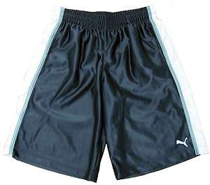 PUMA Boys Black/White/Gray Athletic Gym Shorts NWT $26  