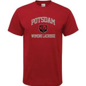  SUNY Potsdam Bears Cardinal Red Womens Lacrosse Arch T 
