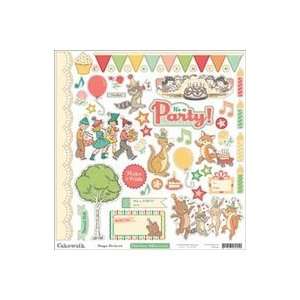  October Afternoon Cakewalk Stickers 12x12 shapes 4 Pack 